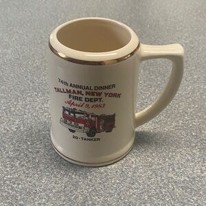 Vintage Fire Department Commemorative Stein Mug